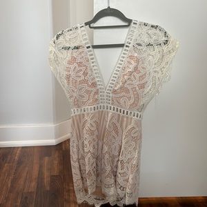 L’Atiste White Lace Romper Size S